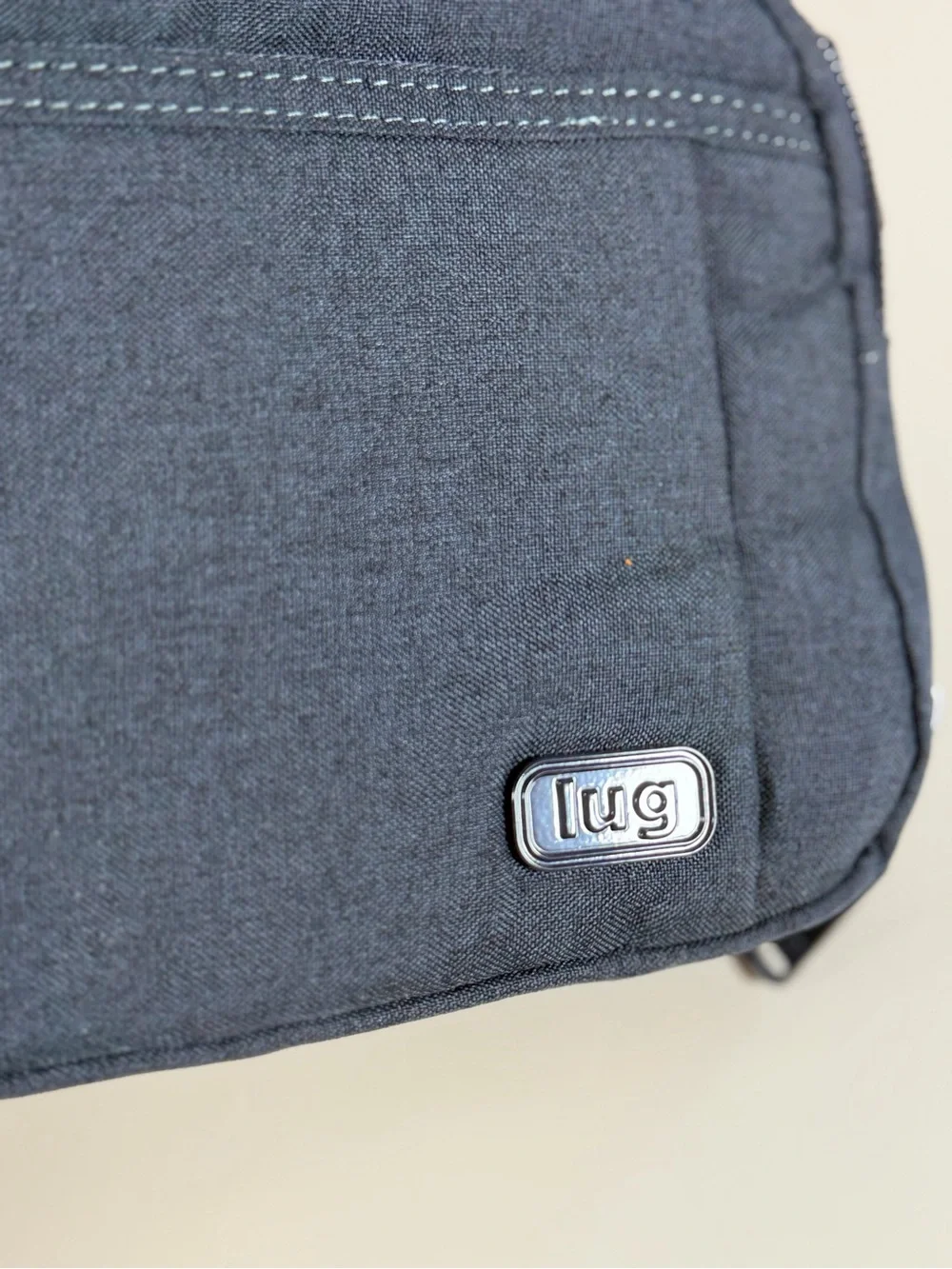 lug Men's Messenger Crossbody Bag in Charcoal Black